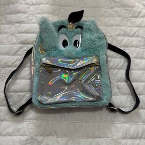 Fluffy Iridescent Holographic Genie of the Lamp Aladdin Backpack Bag